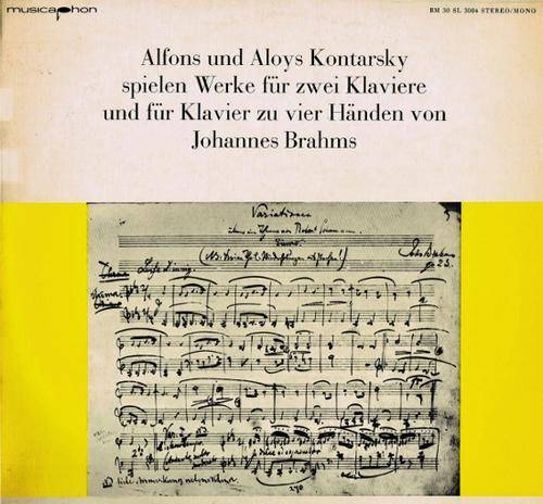 ALFONS & ALOYS KONTARSKY SPIELEN WERKE FUER 2 KLAVIERE UND FUER KLAVIER ZU 4 HAENDEN VON BRAHMS - LP