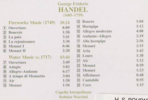 Handel: Fireworks Music and Water Music (Warchal)