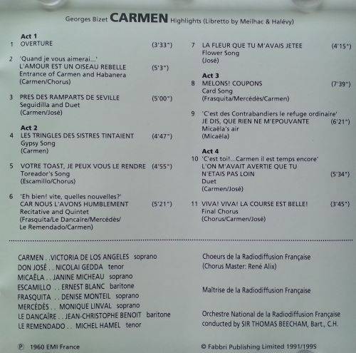 Bizet: Carmen (Highlights, Beecham)