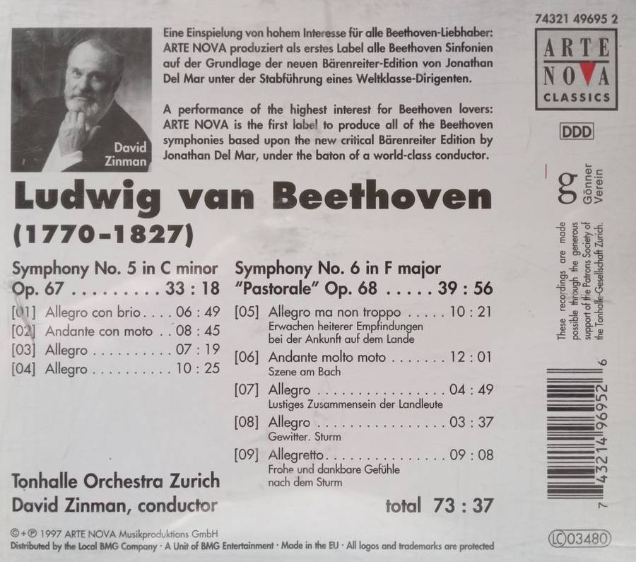 Beethoven: Symphonies Nos. 5 & 6 (Zinman)