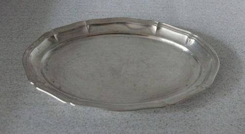 Small Silver Plated Pewter Tray/Plate