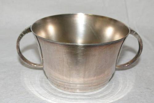 2 HANDLE SILVER PLATED MUG OR SUGAR BOWL - FULLY BACKSTAMPED