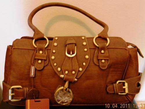 Italy Leather Handbag Light Brown