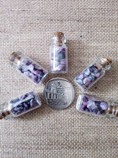 Tiny Sugilite chips in small bottle - various quality - Rare!