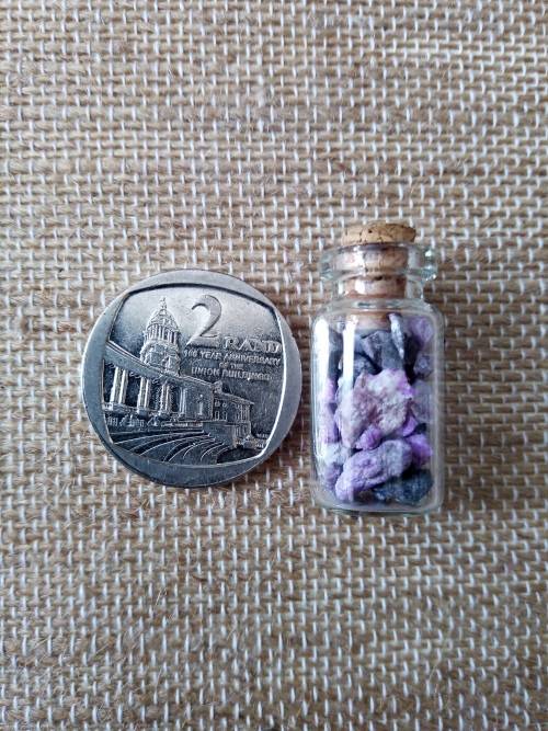 Tiny Sugilite chips in small bottle - various quality - Rare!