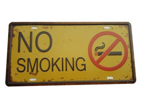 Yellow No Smoking Tin Sign