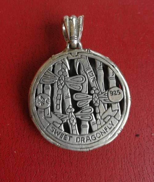 Sterling silver Sweet Dragonfly pendant embellished with 18 ct gold