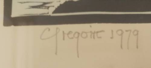 Gregoire Boonzaier 1979 Linocut with hand-colouring