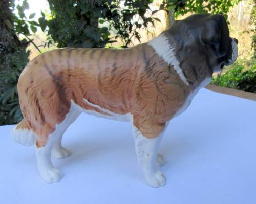 LARGE BESWICK MATT GLAZE ST BERNARD DOG FIGURINE~CORONA GARTH STROLLER~NO DAMAGES!