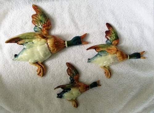 SET PERFECT BESWICK MALLARD GEESE RETRO WALL PLAQUES~PLUS LARGE ONE FOR FREE!!!