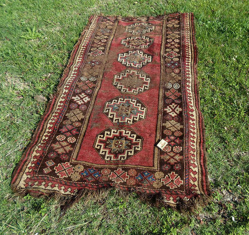 VERY VERY OLD PERSIAN RUG RUNNER~LOTS OF CHARACTER~WELL WORN