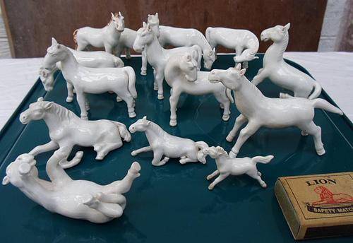 14 VERY OLD BLANC DE CHINE~WHITE PORCELAIN HORSES~DIFFERENT POSES