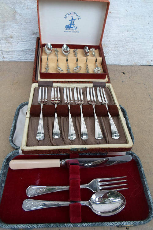 WOW WHAT VALUE~THREE SETS BOXED VINTAGE CUTLERY~DESIRABLE STUFF!