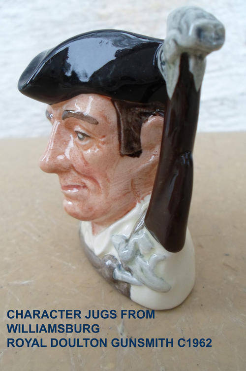 SCARCE VINTAGE SMALL ROYAL DOULTON TOBY JUG~WILLIAMSBURG GUNSMITH~HN 6587 CIRCA 1962~MINT