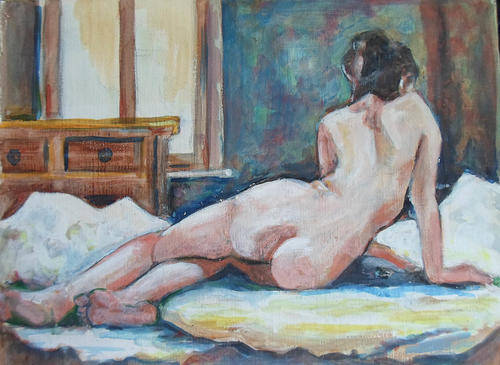 SA STUDENT ARTIST~LOVELY UNSIGNED NUDE STUDY~POSSIBLY TUTORED BY JOHN SMITH