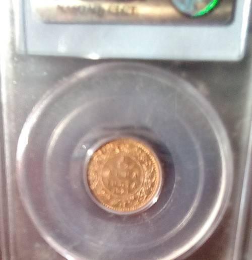 BUY NOW!!!! $$ All must GO!  - SOUTH AFRICA INDIA PCGS MS63 1/12 ANNA RED BROWN VARIETY