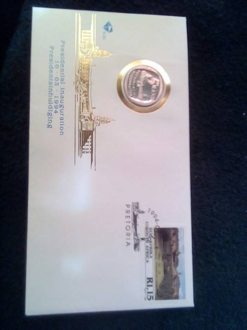 CRAZY ZERO START!!!! $$ - NO STEPS -  MANDELA SOUTH AFRICA R5 INAUGURATION PROOF COIN