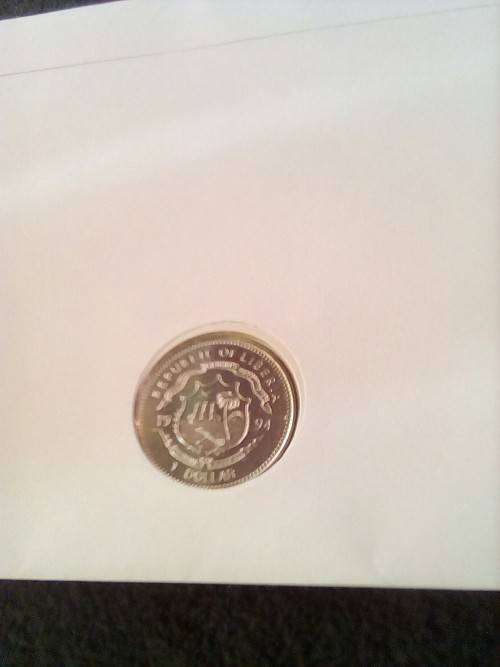 CRAZY ZERO START!!!! $$ All must GO!- MANDELA SILVER PROOF COIN COVER LIBERIA 1994