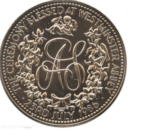 ZERO START!!!!$$All must GO!- GREAT BRITAIN - 1986 Token - Wedding of Prince Andrew and Miss Sarah F