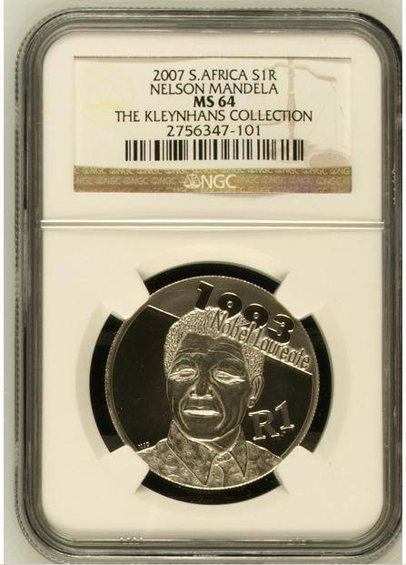 CRAZY! $$$ R1 START! $$$$ - Silver R1 MS64 MANDELA NGC GRADED 2007