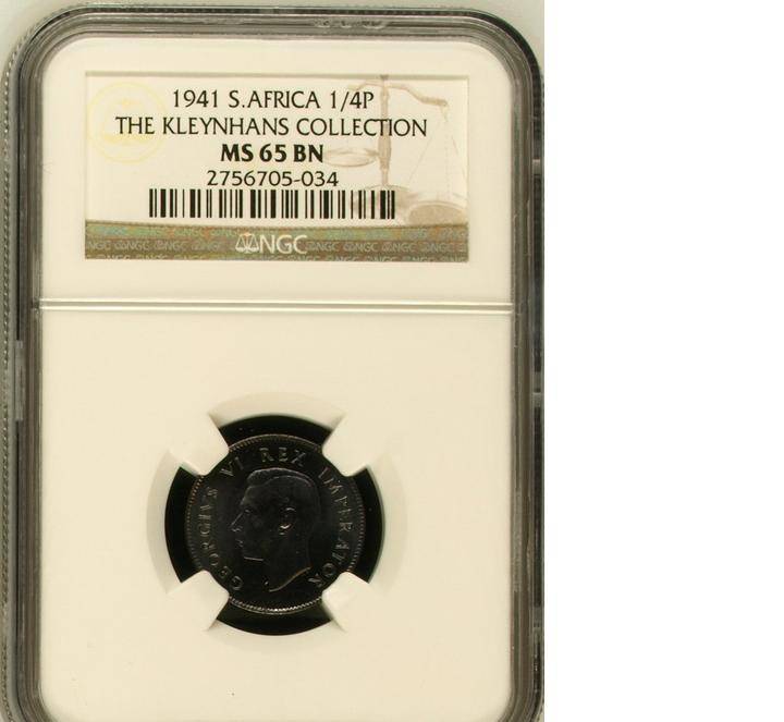 Start at Zero!!!! $$ Clearance $$ All must GO! $$ South Africa UNION - 1941 1/4P MS65BN