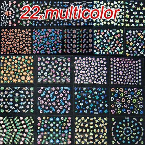 New 50 Sheets 3D Design Nail Art Sticker Tip Decal Manicure