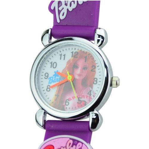 Cartoon Design Round Dial Silicone Band Quartz Movement Wrist Watch
