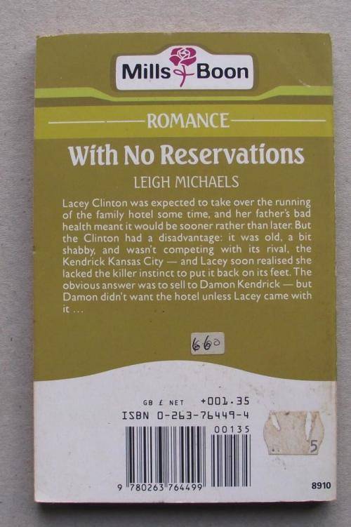 MILLS & BOON: WITH NO RESERVATIONS by Leigh Michaels