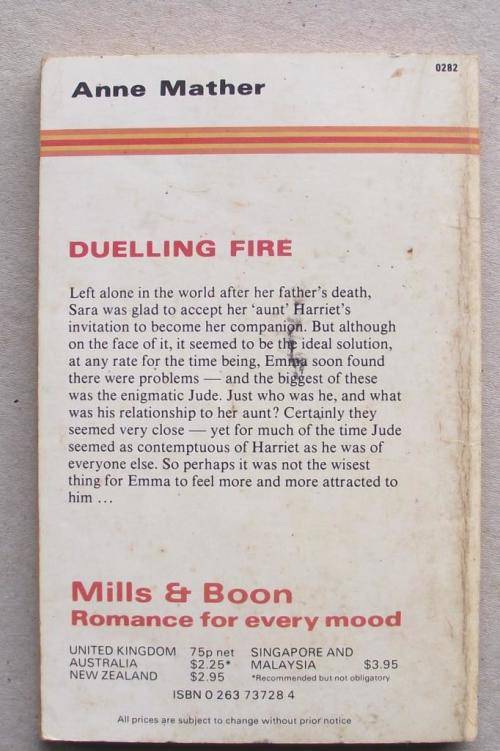 MILLS & BOON: DUELLING FIRE by Anne Mather