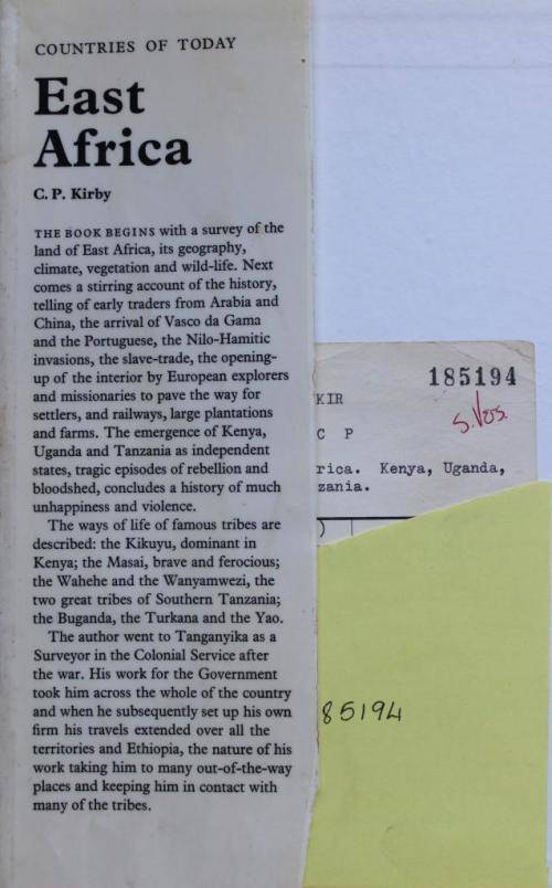 C P Kirby: EAST AFRICA: KENYA, UGANDA, TANZANIA