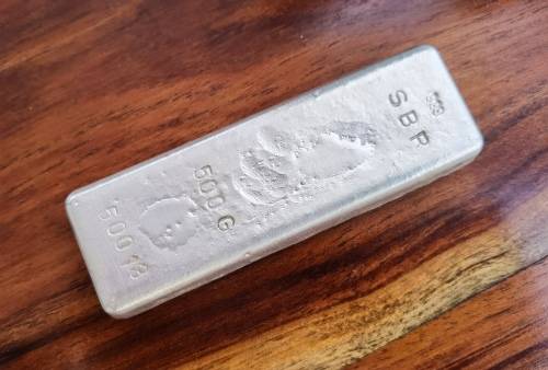 500gm FINE SILVER 999 CAST BULLION BAR