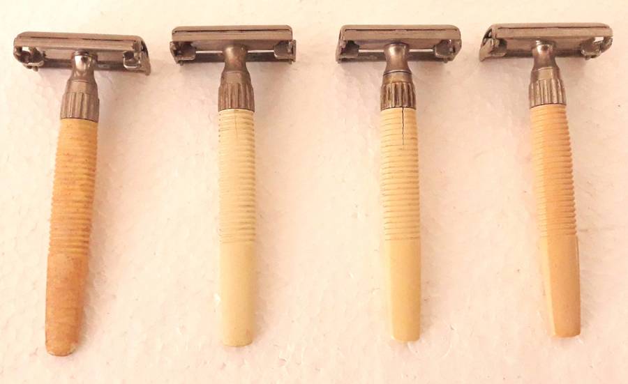 Four Vintage Gillette Slim Twist Double Edge Safety Razors