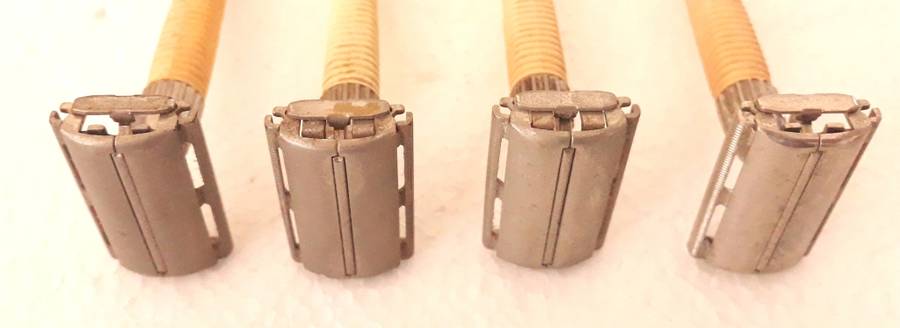 Four Vintage Gillette Slim Twist Double Edge Safety Razors
