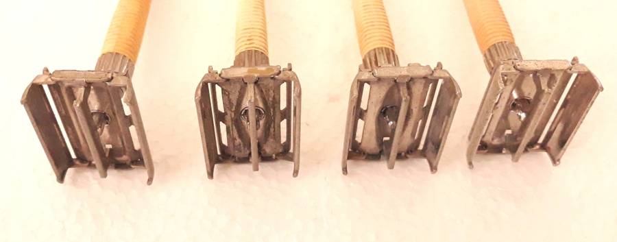 Four Vintage Gillette Slim Twist Double Edge Safety Razors