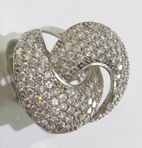 FABULOUS! DRESS RING 925 STERLING SILVER WITH CZ STONES