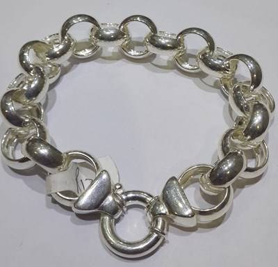 925 STERLING SILVER BELCHER BRACELET 16 MM - 22 CM LONG