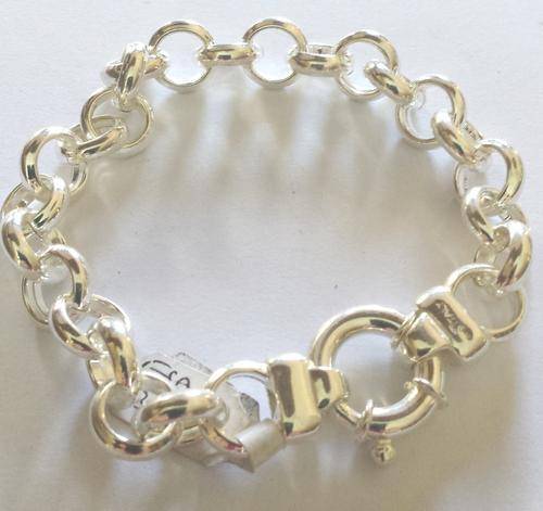 *GORGEOUS* 925 STERLING SILVER 12MM BELCHER BRACELET - 21CM LONG