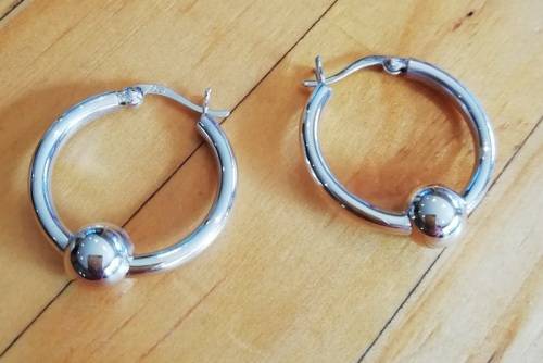 New 925 sterling silver Medium hooped earrings