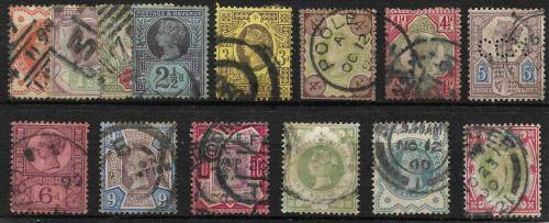 Great Britain - 1887-92 Queen Victoria definitives (SG197**214)