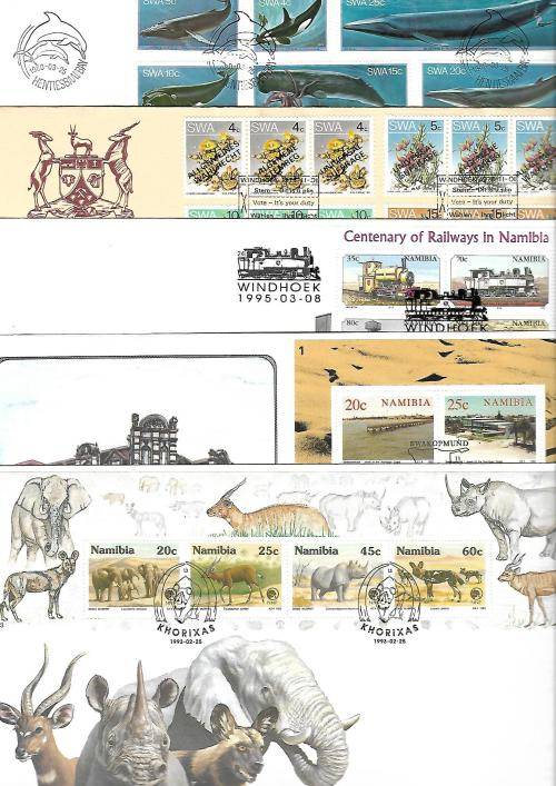SWA/Namibia - selection of folders (4) and covers (14)