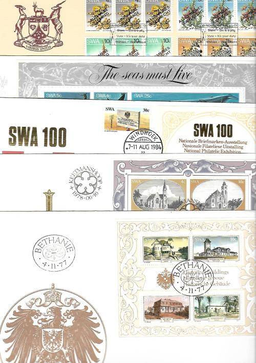 SWA/Namibia - selection of folders (4) and covers (14)