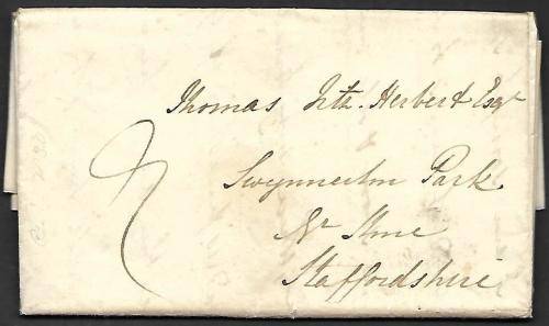 GB stampless letter entire with Leeds 25 Jun 1830 postmark