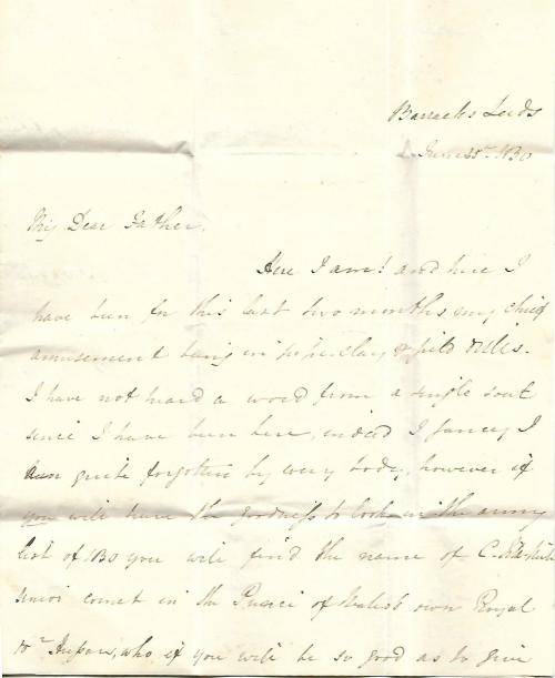 GB stampless letter entire with Leeds 25 Jun 1830 postmark