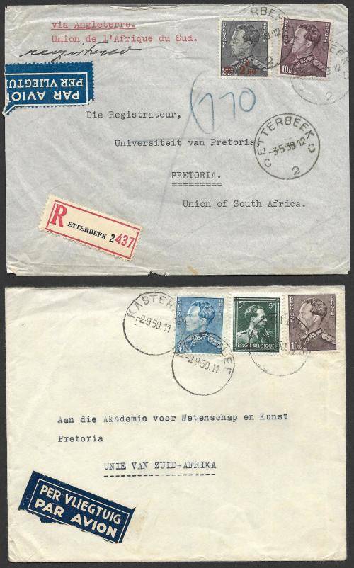 Belgium 1911 + 1912 airmail covers