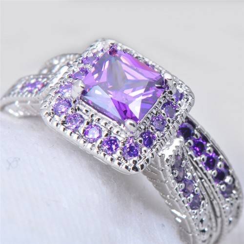 **ELEGANT**AMETHYST CRYSTAL RING SIZE M/6/16.51MM
