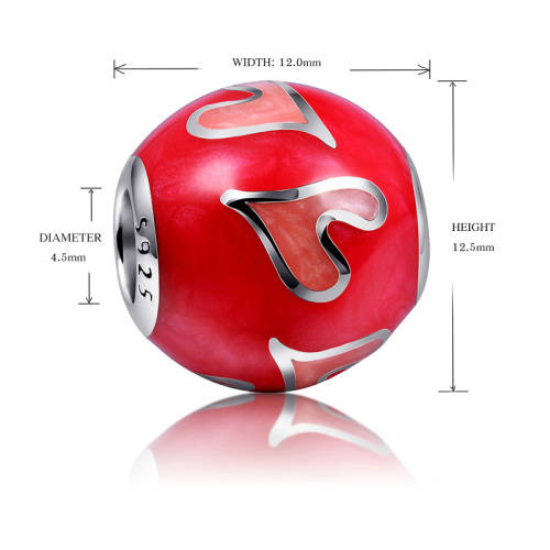 925 STERLING SILVER HIGH POLISHING COLOUR ENAMEL CHARM