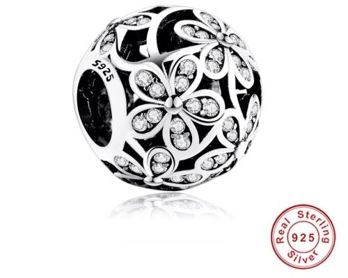 925 Genuine Sterling Silver Bloom Flower Charm