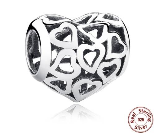 925 Genuine Sterling Silver Heart Charm