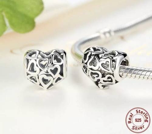 925 Genuine Sterling Silver Heart Charm