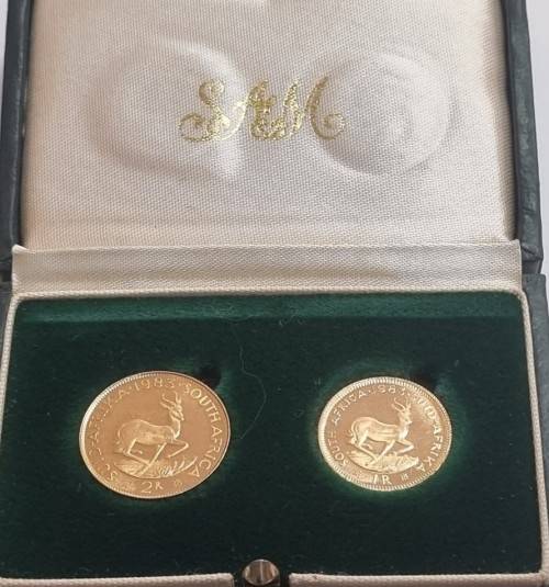 1983 RSA R1 & R2 GOLD COIN 22CT SAM SET